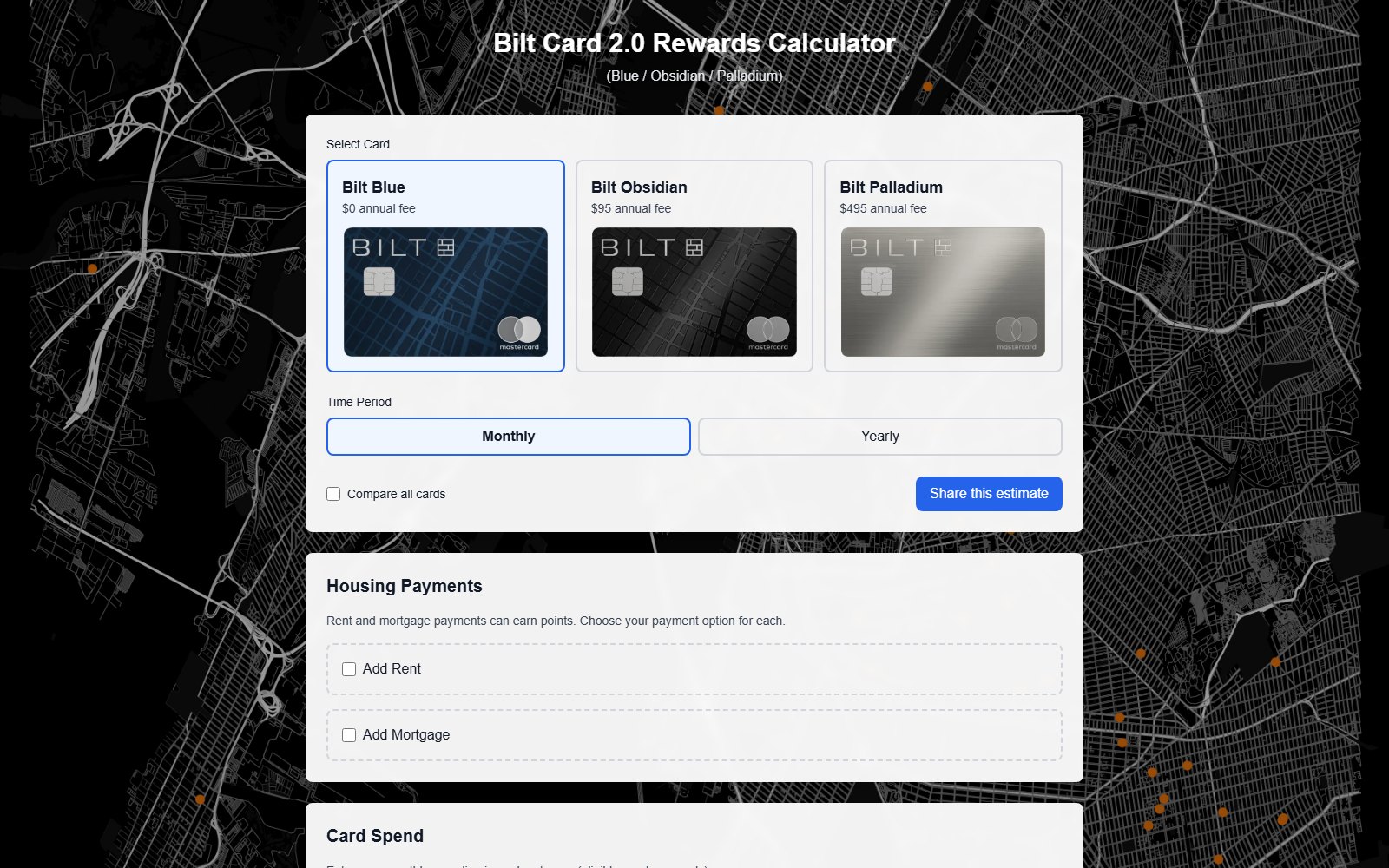 Bilt Rewards Calculator